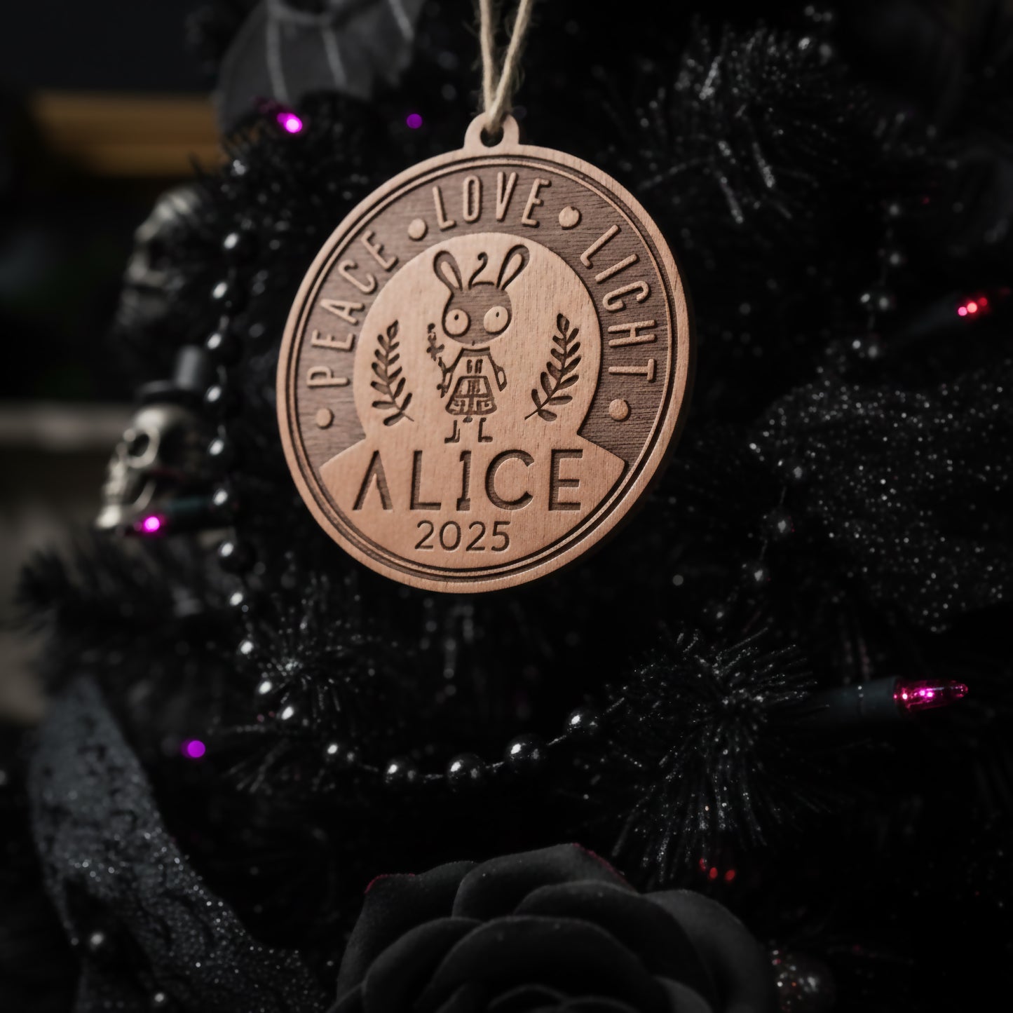 AL1CE "Peace Love Light" Holiday Nyx Ornament - Limited Edition 2025