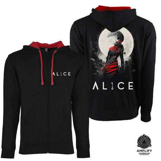 "As Above" Red / Black Zip-Up Hoodie